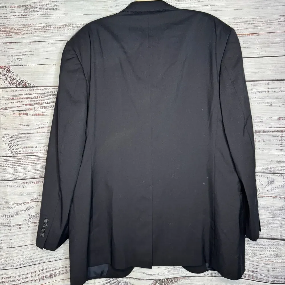 Brooks Brothers Brooksease 45L Black Wool 2 Button Blazer Jacket